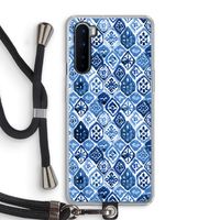 Blauw motief: OnePlus Nord Transparant Hoesje met koord