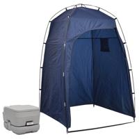 Kampeertoilet met tent draagbaar 10 + 10 L