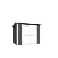 Blokhut Mila 250x200 Carbon Grey-Wit - Outdoor life