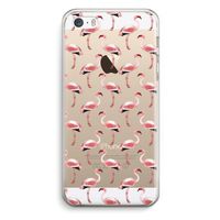 Flamingoprint groen: iPhone 5 / 5S / SE Transparant Hoesje Flamingoprint groen: iPhone 5 / 5S / SE Transparant Hoesje