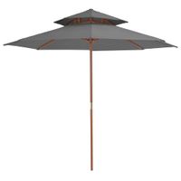 VidaXL Parasol dubbeldekker met houten paal 270 cm antraciet