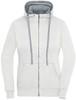 James & Nicholson JN962 Ladies´ Lifestyle Zip-Hoody - Off-White/Grey-Heather - M