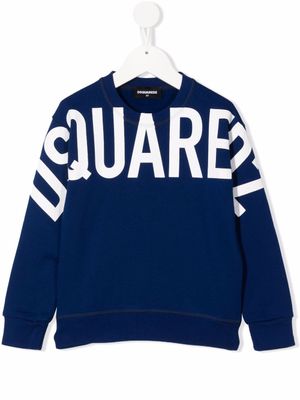 DSQUARED2 KIDS grand sweat à logo imprimé - Bleu