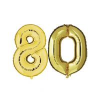Verjaardag ballonnen 80 jaar goud   -