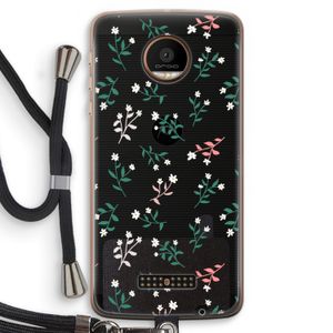 Small white flowers: Motorola Moto Z Force Transparant Hoesje met koord