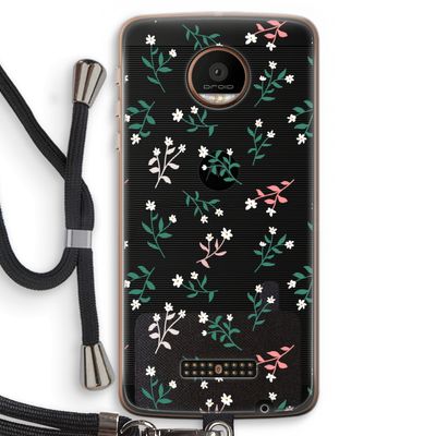Small white flowers: Motorola Moto Z Force Transparant Hoesje met koord