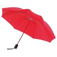 Opvouwbare paraplu - 3x - klein en compact - D85 cm - Rood - Nylon