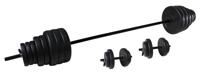 Tunturi Halterset l 50 kg l Dumbellset met 1 lange en 2 korte stangen