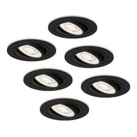 6x Miro LED inbouwspot - 3.8 Watt - Daglicht wit 6000K - GU10 LED module - Dimbaar - voor binnen - Zwart