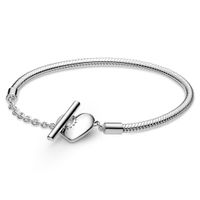 Pandora Moments 599285C00 Armband Heart T-Bar Snake Chain 16 cm - thumbnail