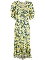 DVF Diane von Furstenberg robe mi-longue à imprimé graphique - Jaune - thumbnail