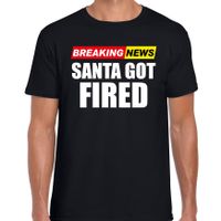 Foute humor Kerst t-shirt breaking news fired zwart voor heren 2XL  - - thumbnail