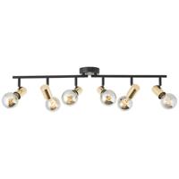 Brilliant Zwart met gouden plafondlamp Kerry 6-lichts 99716/72 - thumbnail