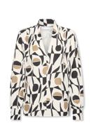 Helena Hart Top Jozzy Print Clash 7674cla T-shirt Lange Mouw Camel