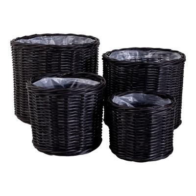 Noah - manden - zwart - kubu rattan en plastic - set van 4