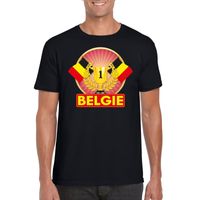 Zwart Belgie supporter kampioen shirt heren - thumbnail