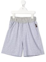 Roberto Cavalli Junior short de sport à patch logo - Gris