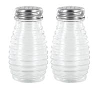 Home Deco Factory Peper en Zoutstrooier - 2x - glas - 80 ml - transparant - kruidenpotje