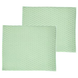 Afwas afdruipmat keuken - 2x - absorberend - microvezel - groen blad - 40 x 48 cm
