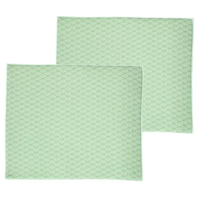 Afwas afdruipmat keuken - 2x - absorberend - microvezel - groen blad - 40 x 48 cm