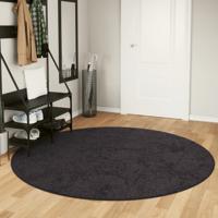 VidaXL Vloerkleed wasbaar anti-slip ø 200 cm antracietkleurig