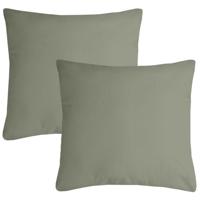 Stof Textile sierkussen Nelson - 2x - groen - 60 x 60 cm - bank kussens - polyester