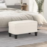 Bankje 70x35x41 cm kunstleer crmekleurig