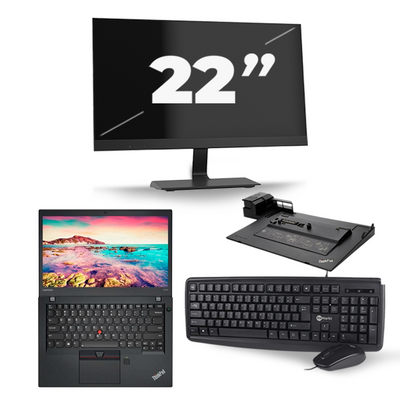 Lenovo ThinkPad T470s - Intel Core i5-7e Generatie - 14 inch - 8GB RAM - 256GB SSD - Windows 11 + 1x 22 inch Monitor