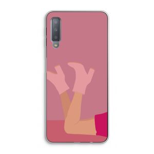 Pink boots: Samsung Galaxy A7 (2018) Transparant Hoesje