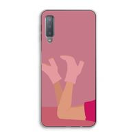 Pink boots: Samsung Galaxy A7 (2018) Transparant Hoesje