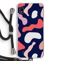 Memphis Shapes Pink: Samsung Galaxy A10 Transparant Hoesje met koord