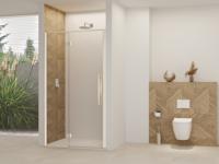 Nisdeur Van Rijn Products ST07 Aan Vast Deel 90x200 cm 8 mm Helder Glas Incl. Beslag, Greep en Stabilisatiestang Geborsteld RVS