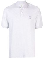 Brunello Cucinelli polo en coton piqué à logo imprimé - Gris