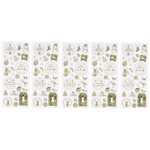 130x Gouden kerst decoratie stickers   -
