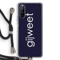 Gijweet: Sony Sony Xperia 10 III Transparant Hoesje met koord