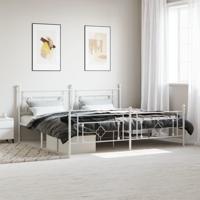 Bedframe met hoofd- en voeteneinde metaal wit 193x203 cm Bedframe met hoofd- en voeteneinde metaal wit 193x203 cm