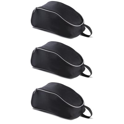 Kimood Schoenentas reizen - 3x - 9 liter - zwart - 38 x 20 x 14 cm - schoenen opbergen