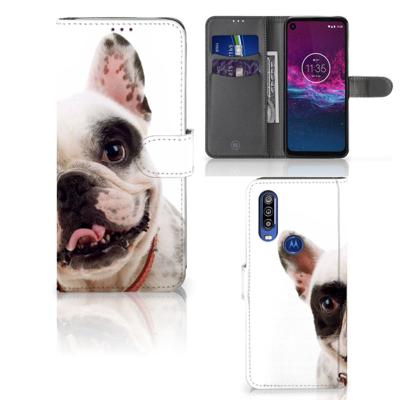Motorola One Action | Telefoonhoesje | Met pasjeshouder | Franse Bulldog
