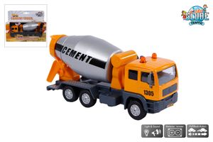 Kids Globe Die Cast pull back beton mixer met licht en geluid