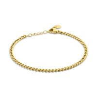 Schakelarmband gourmet chain - Stainless steel - Goud