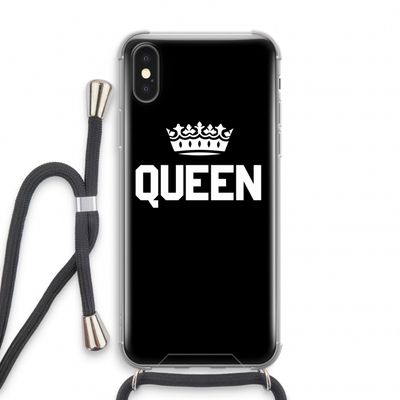 Queen zwart: iPhone XS Transparant Hoesje met koord