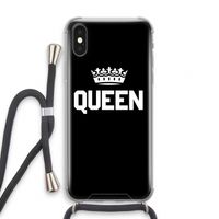 Queen zwart: iPhone XS Transparant Hoesje met koord