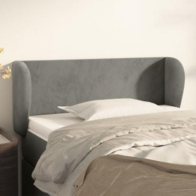 Hoofdbord met randen 103x23x78/88 cm fluweel lichtgrijs