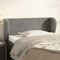 Hoofdbord met randen 103x23x78/88 cm fluweel lichtgrijs