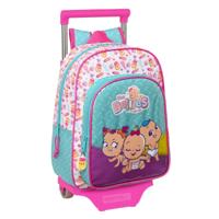 Schoolrugzak met Wielen The Bellies 26 x 34 x 11 cm Paars Turkoois Wit