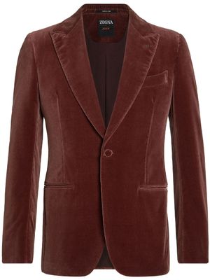 Zegna single-breasted velvet blazer - Rouge