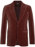 Zegna single-breasted velvet blazer - Rouge