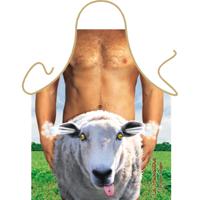 Keukenschort Man met schaap - fun cadaeau met foto print - Heren - BBQ schort - Suggestief - thumbnail