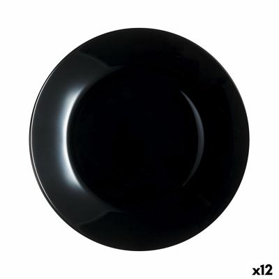 Dinerbord Luminarc Zelie Negro Zwart Glas Ø 25 cm (12 Stuks)