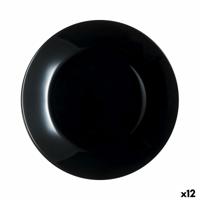 Dinerbord Luminarc Zelie Negro Zwart Glas Ø 25 cm (12 Stuks)